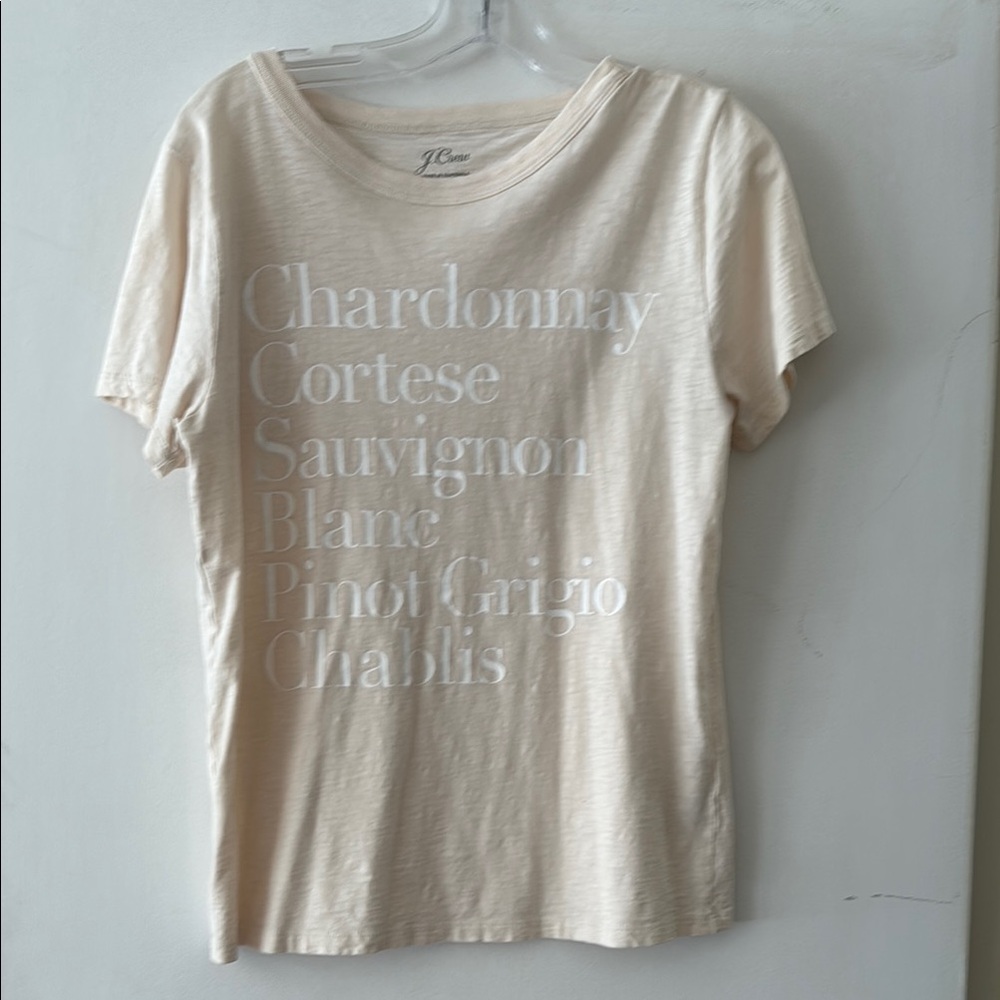 J. Crew Cream “wine” Short Sleeve Tee